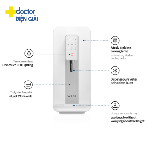 Máy lọc nước Wells Alkaline True Tankless White